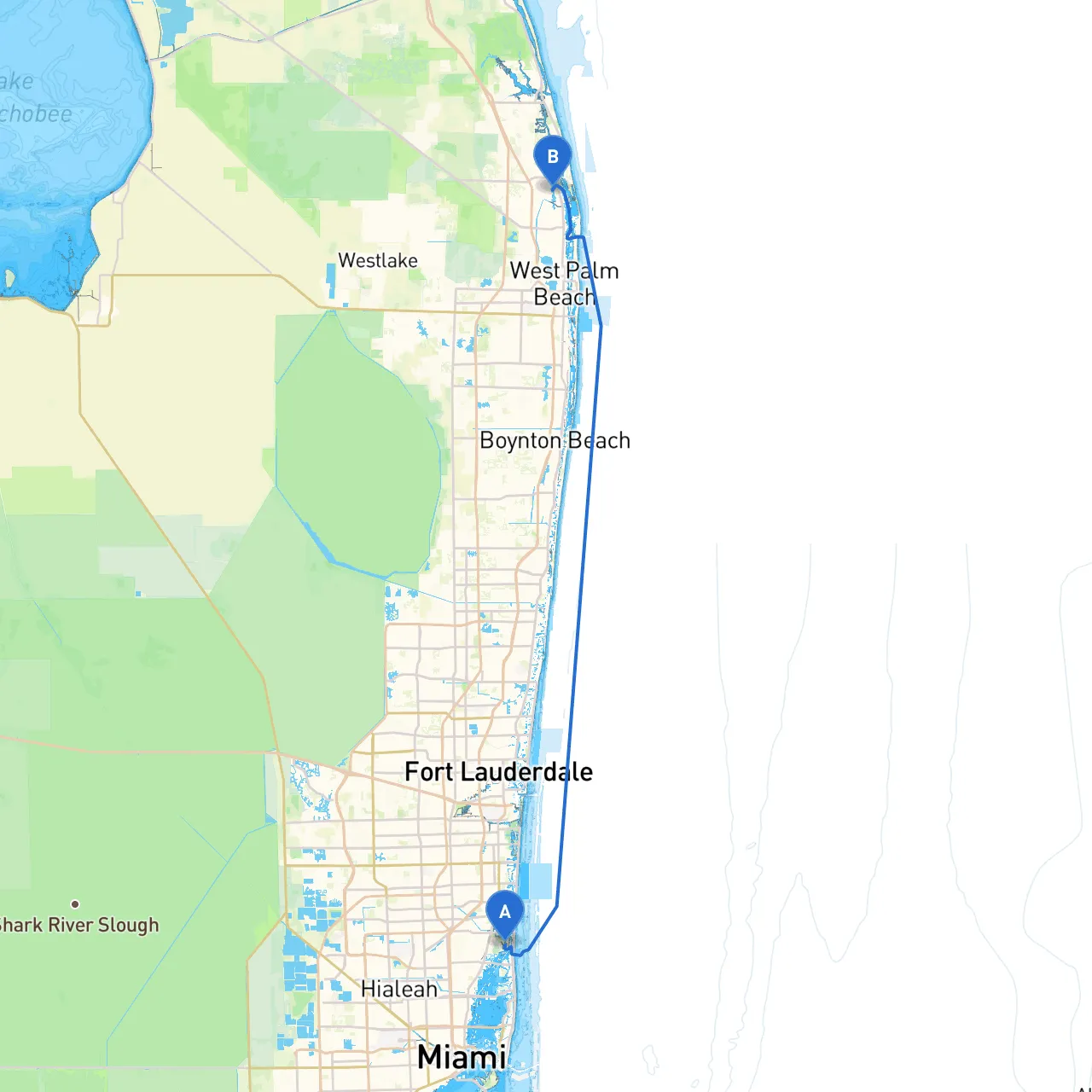 North Miami to North Palm Beach