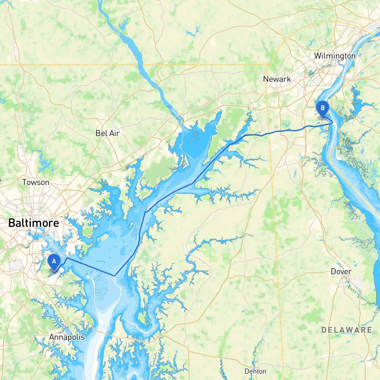 Pasadena to Delaware City