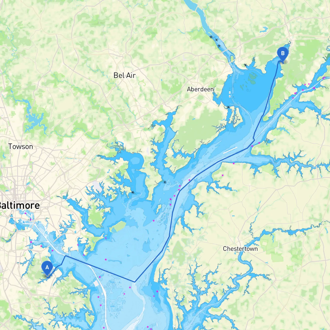 Pasadena to North East