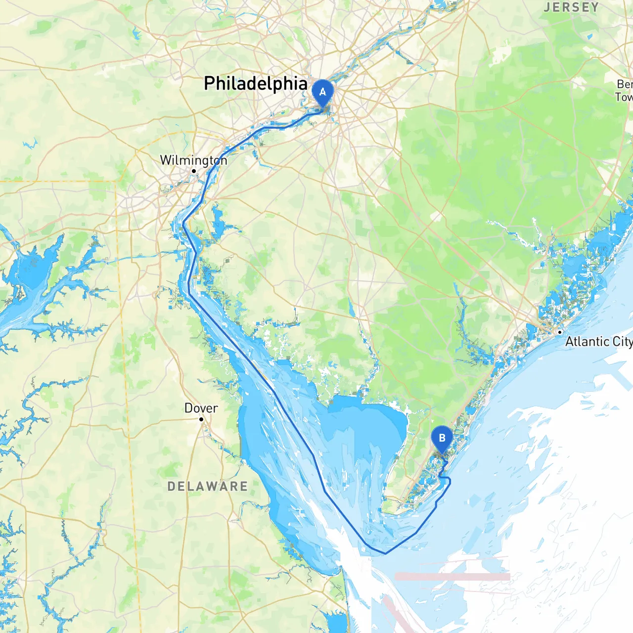 Philadelphia to Cape May Court House