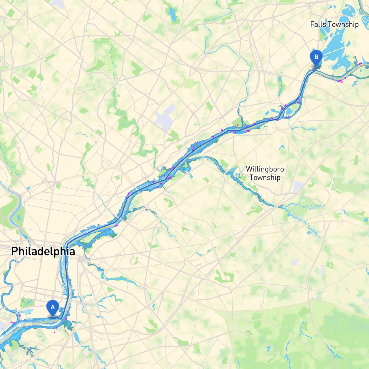 Philadelphia to Tullytown