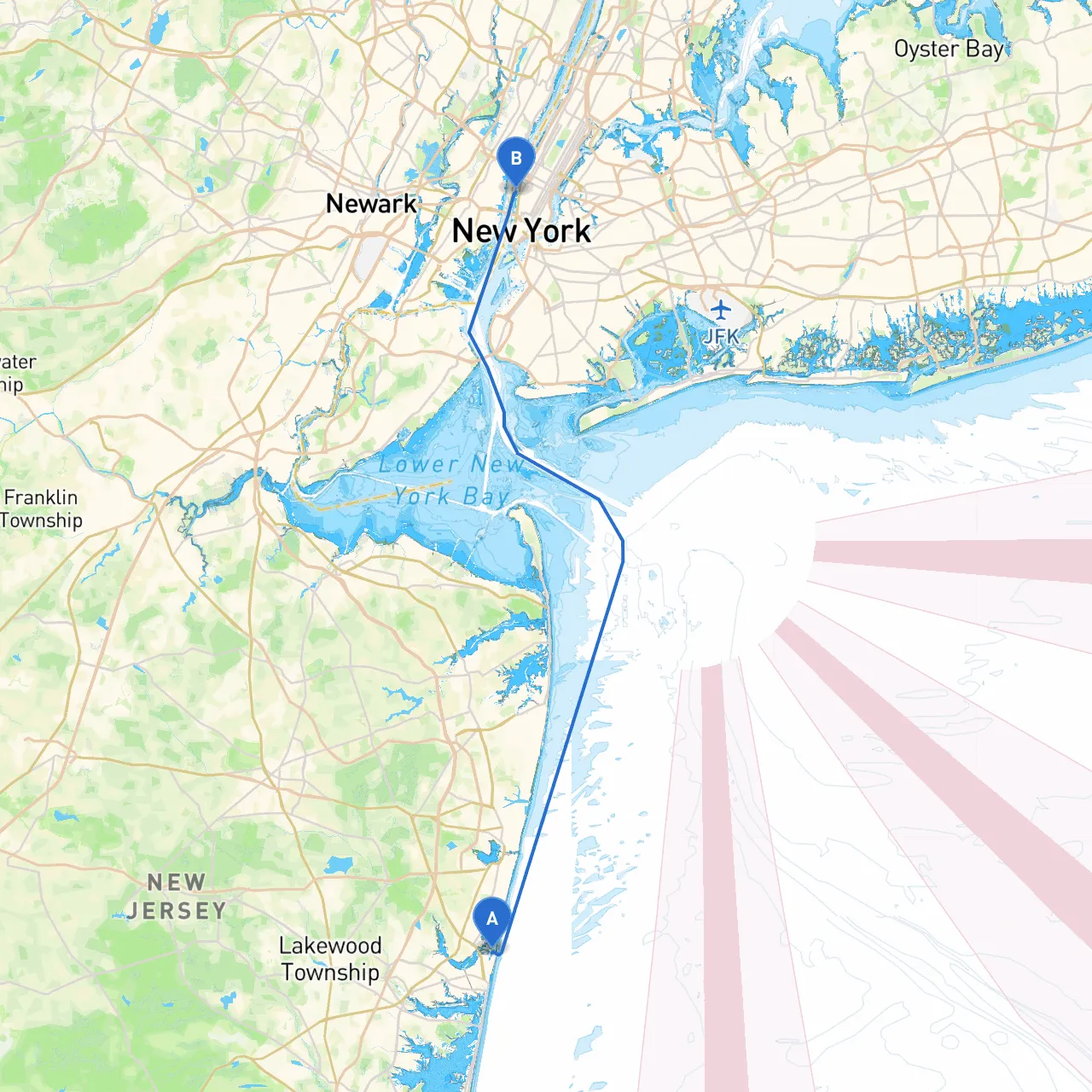 Point Pleasant Beach to New York