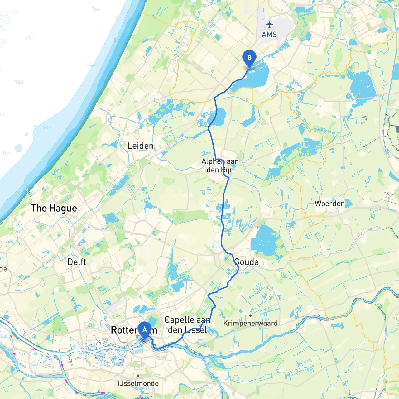 Rotterdam to Aalsmeer
