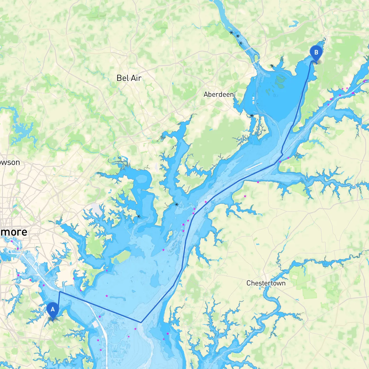 Riviera Beach to North East