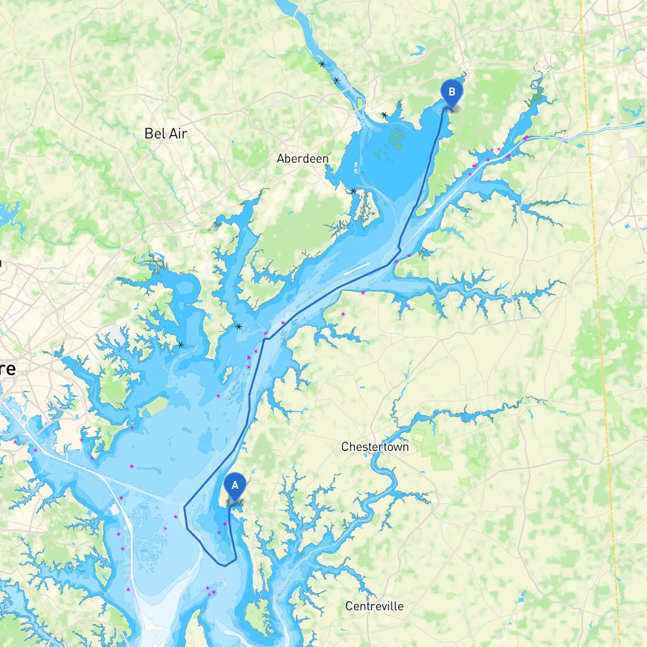 Rock Hall to North East