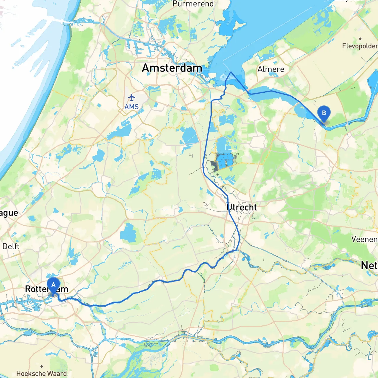 Rotterdam to Zeewolde