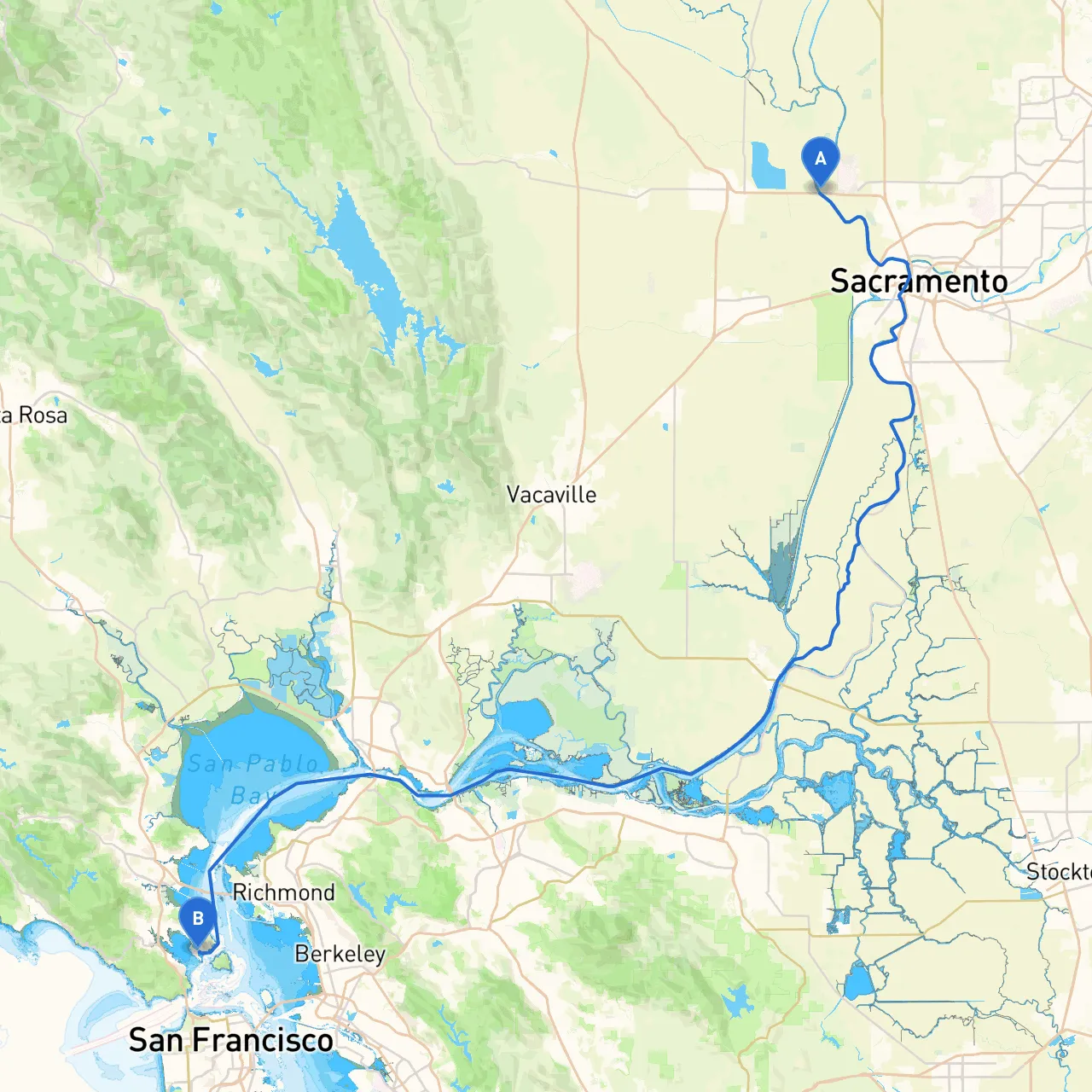 Sacramento to Belvedere