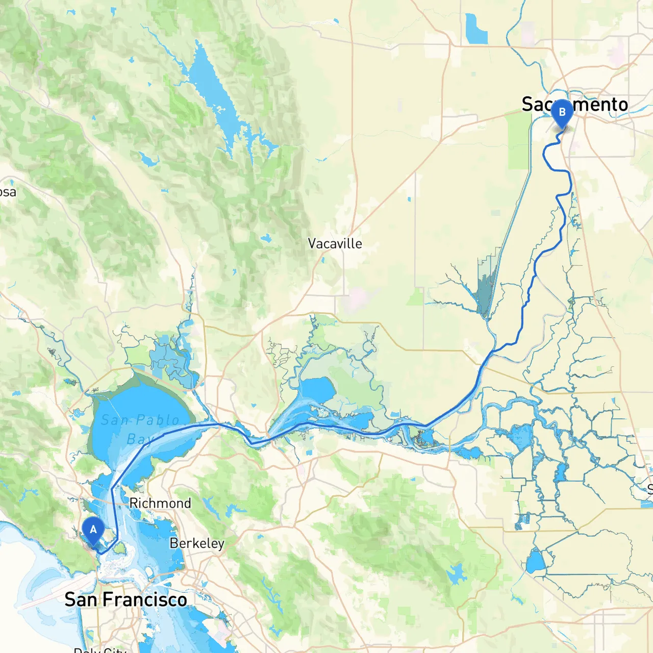 Sausalito to West Sacramento