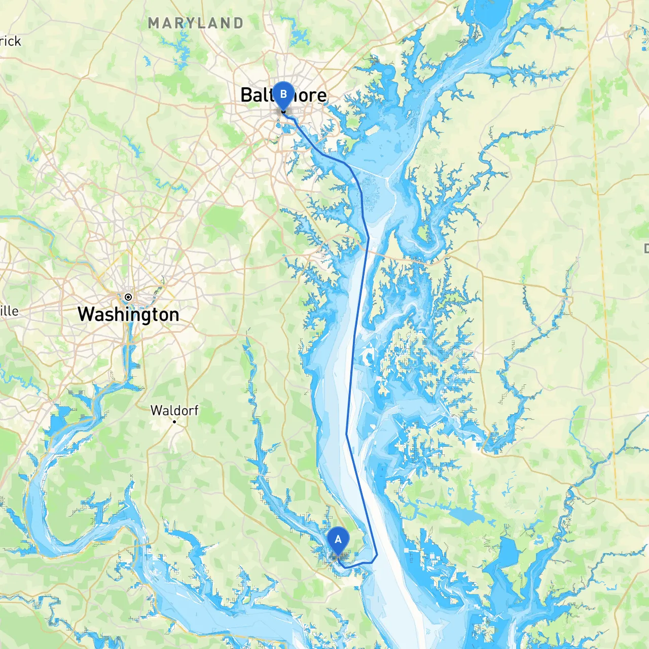 Solomons to Baltimore