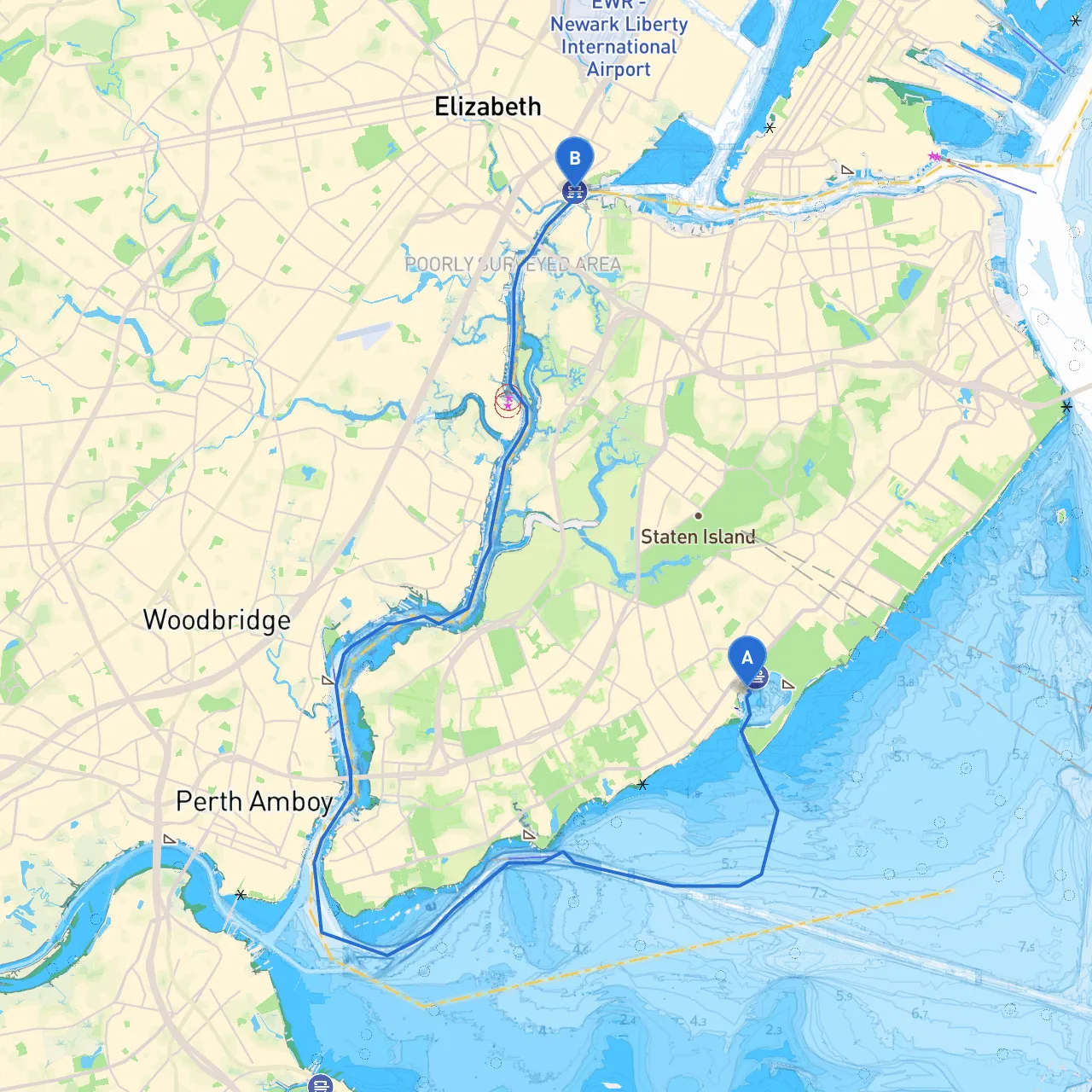 Staten Island to Elizabeth