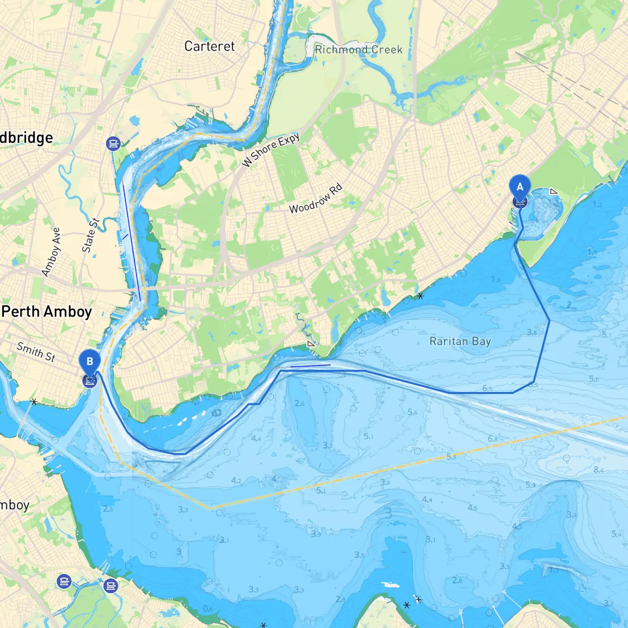 Staten Island to Perth Amboy