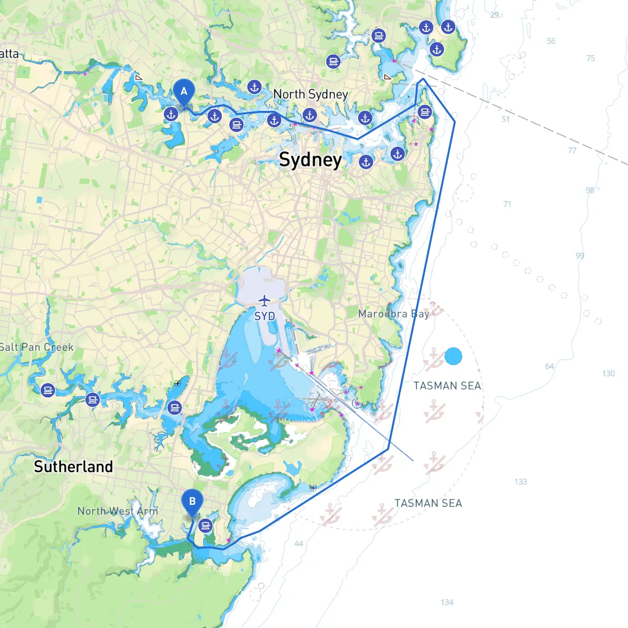 Sydney to Caringbah South