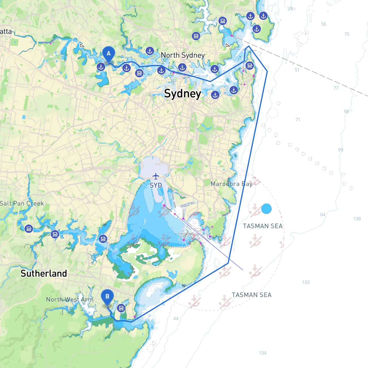 Sydney to Dolans Bay