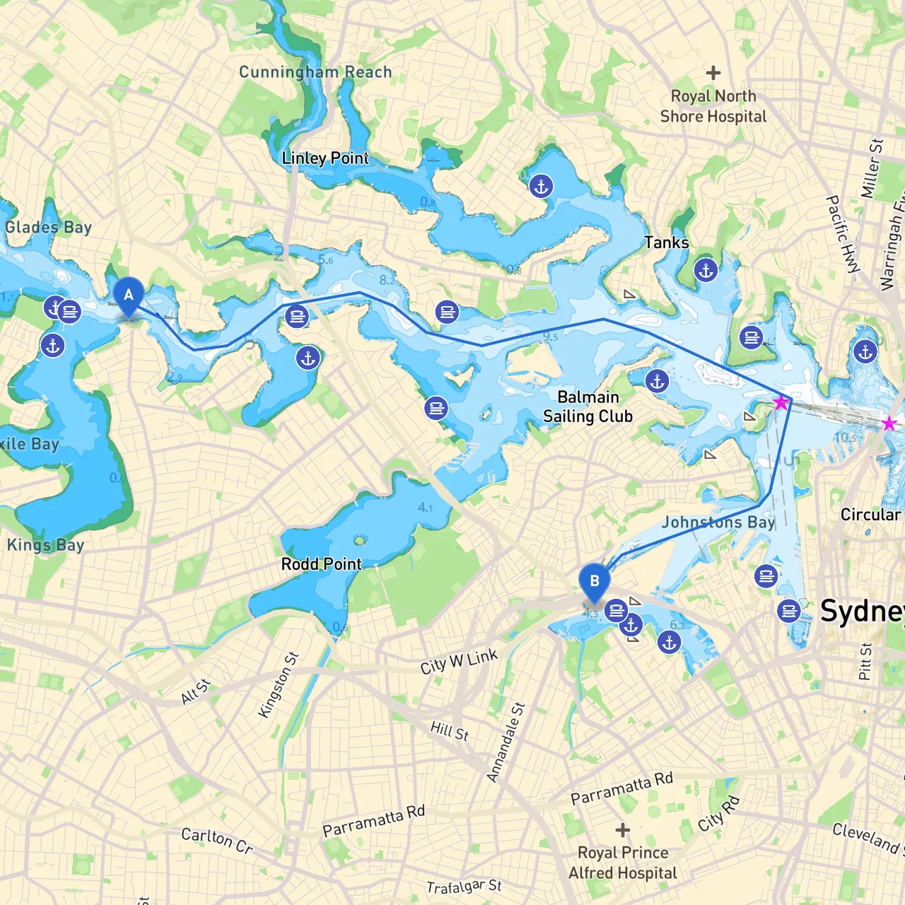 Sydney to Rozelle