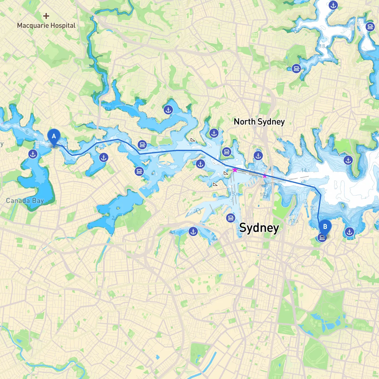 Sydney to Rushcutters Bay