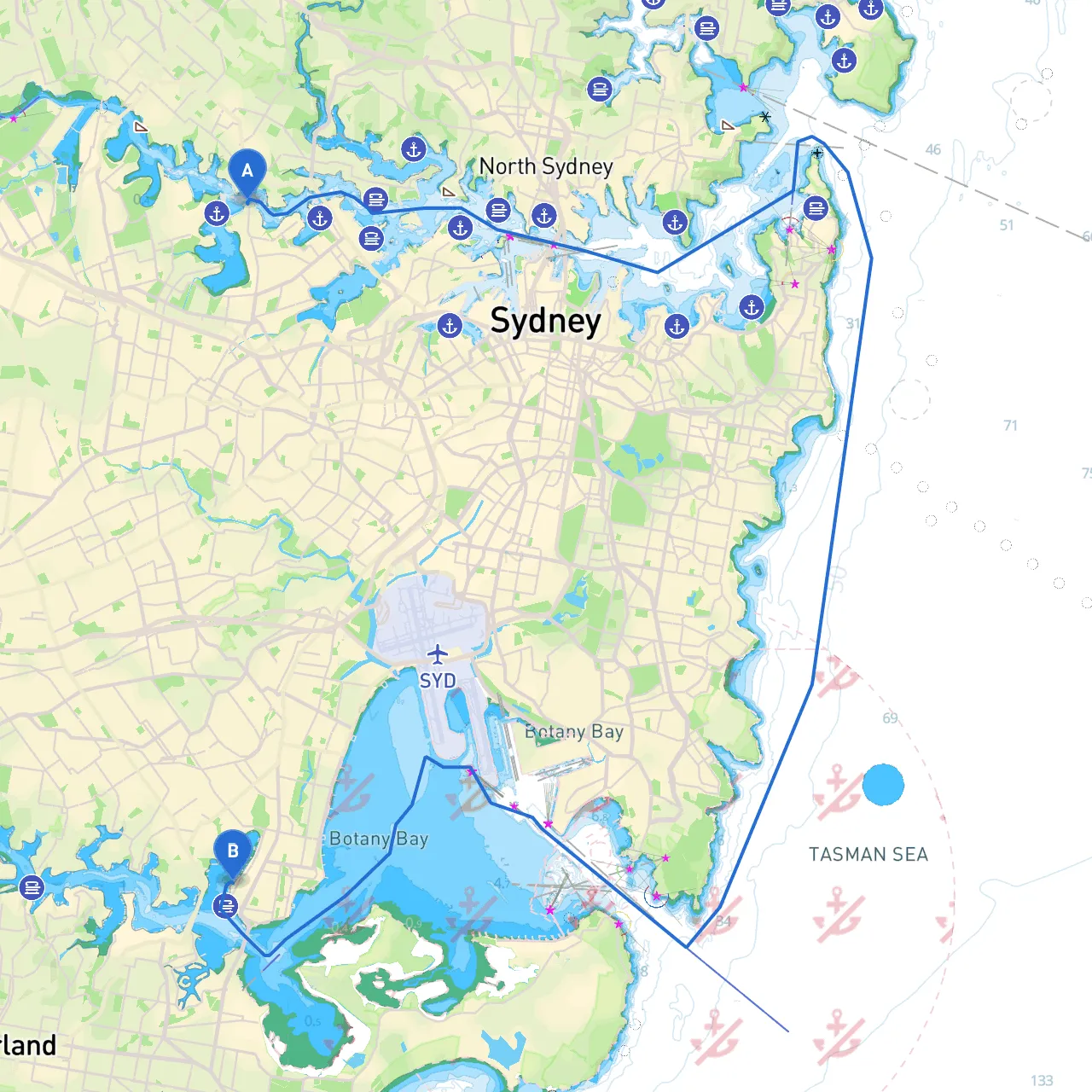 Sydney to Sans Souci
