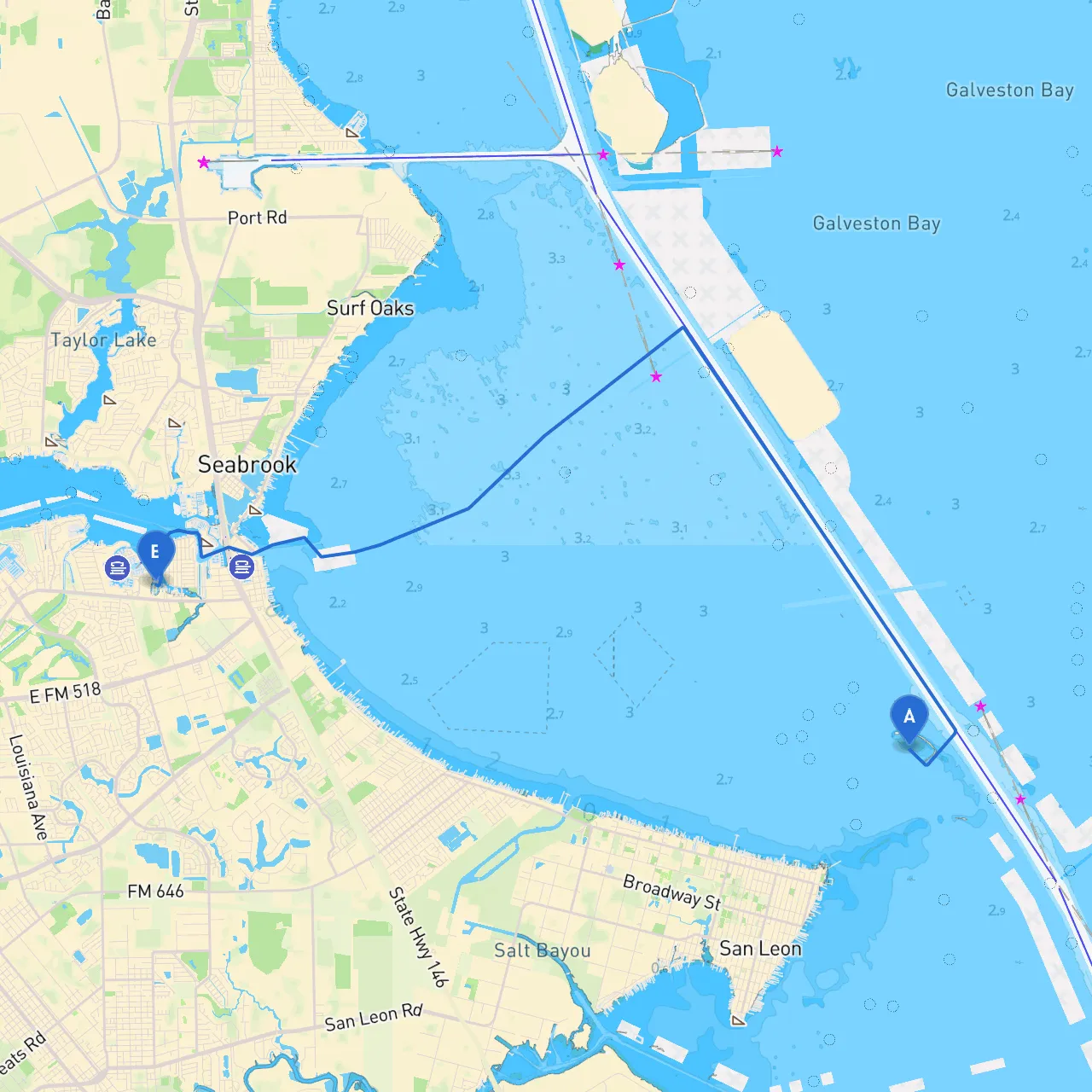 Texas City to Clear Lake Shores