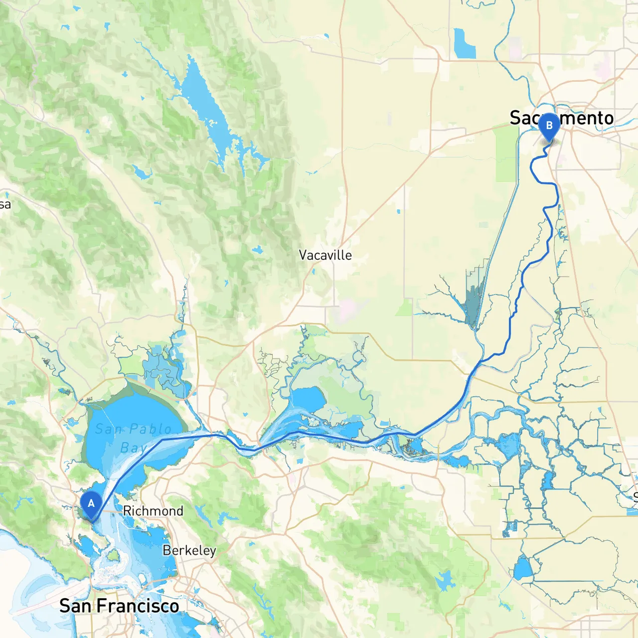 Tiburon to West Sacramento