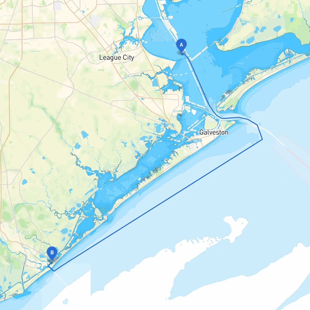 Texas City to Surfside Beach