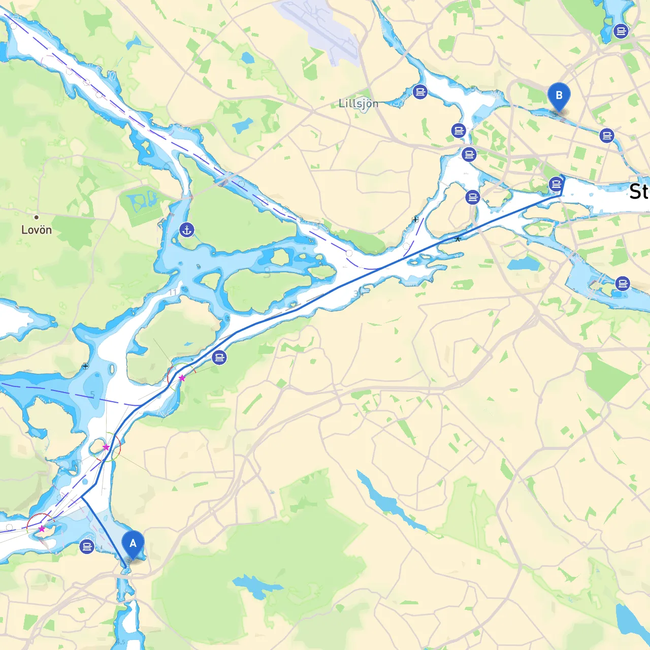 Vårby to  Stockholm