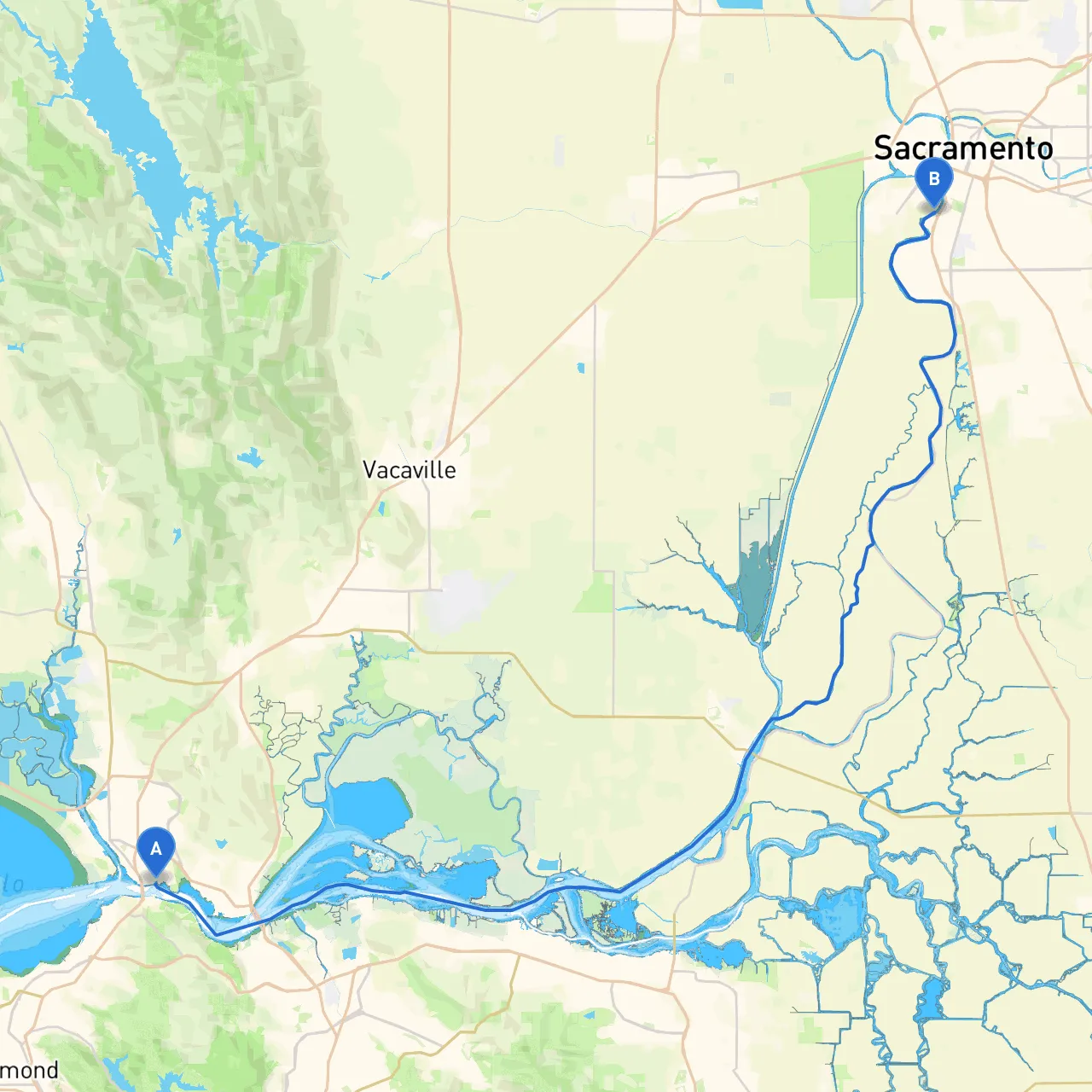 Vallejo to West Sacramento