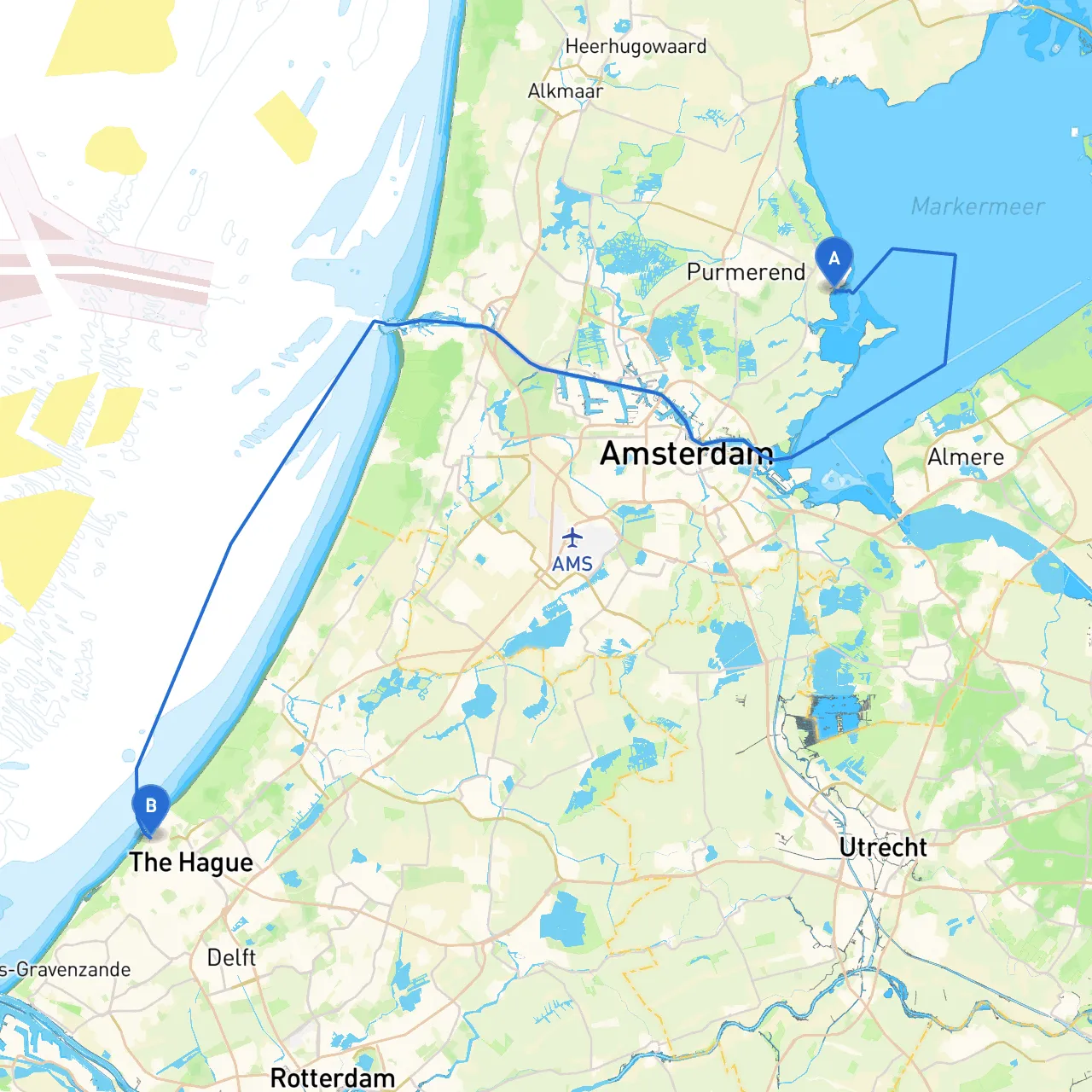 Volendam to Den Haag