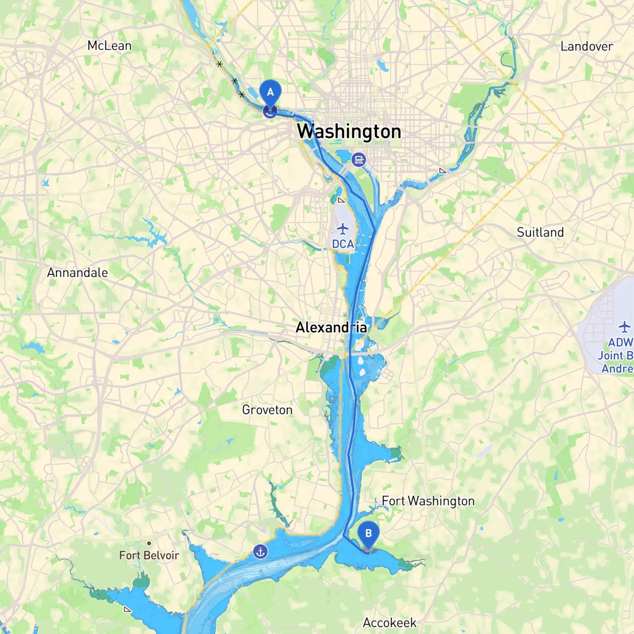 Washington to Ft. Washington