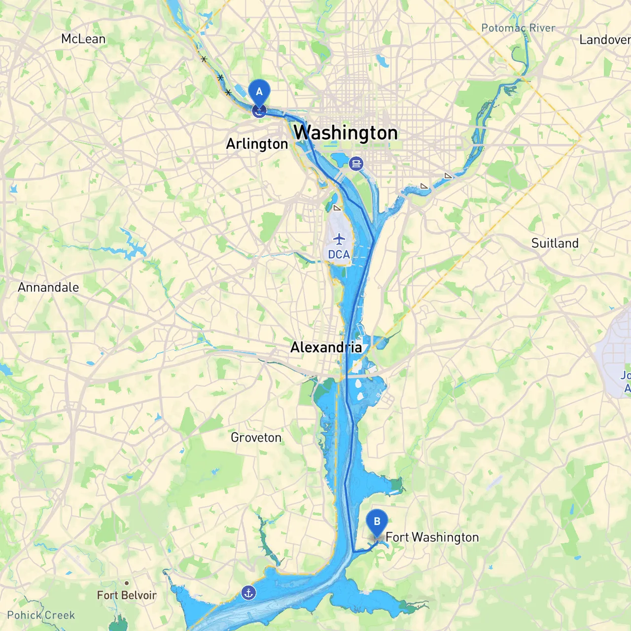 Washington to Fort Washington