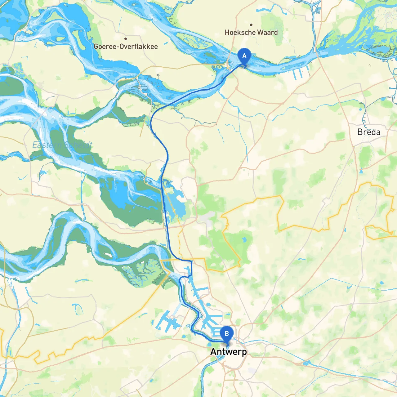 Willemstad to Antwerpen