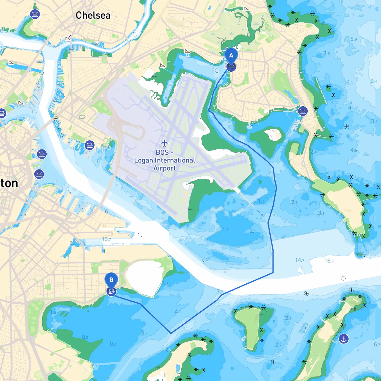 Winthrop to South Boston