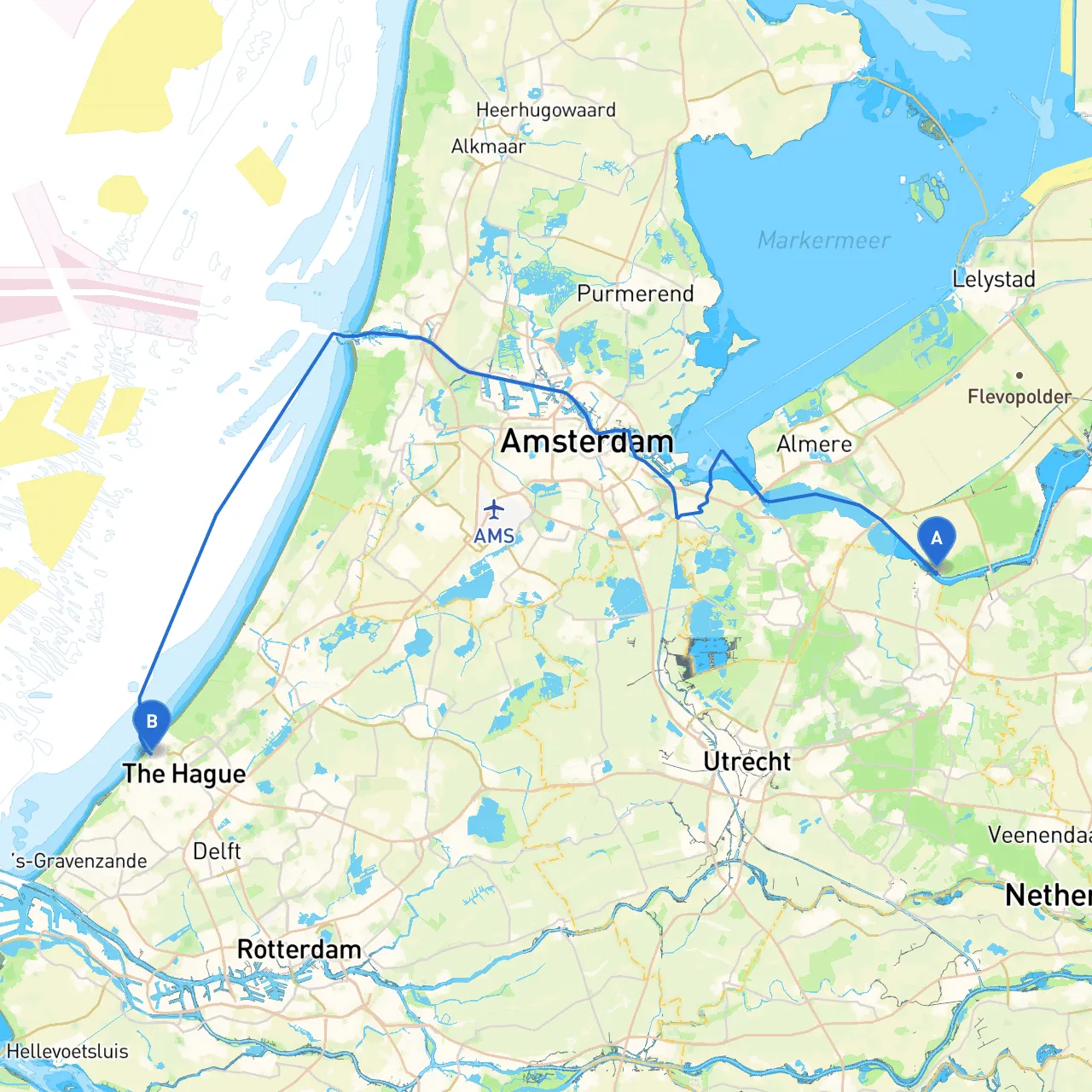 Zeewolde to Den Haag