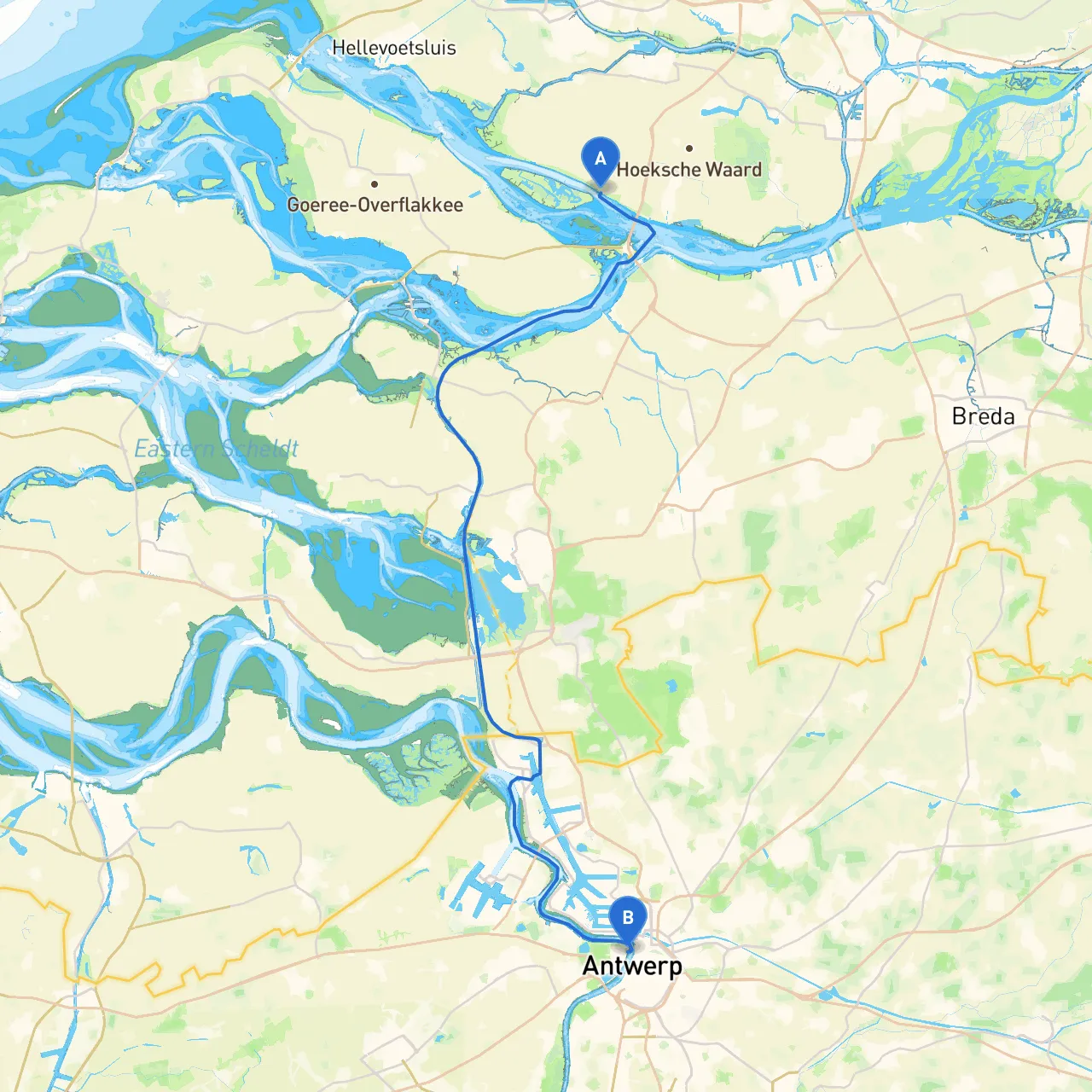 Zuid Beijerland to Antwerpen