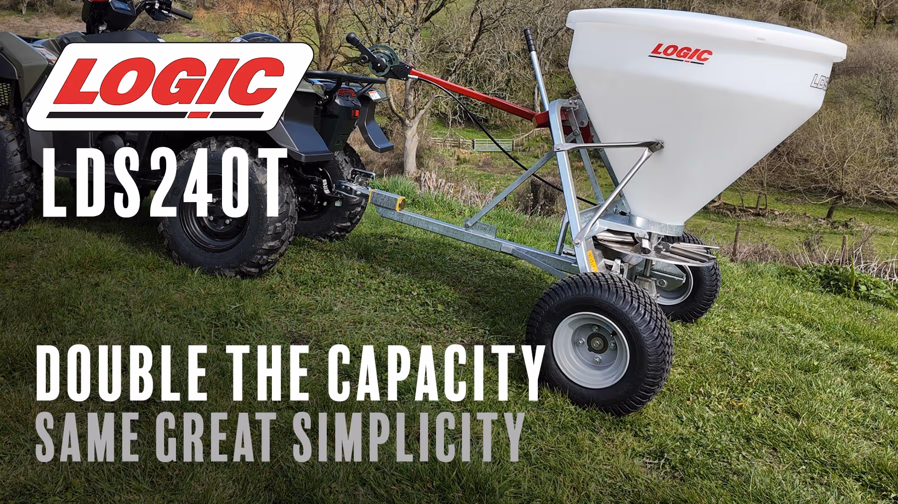 Logic LDS240T Trailed Fertiliser & Seed Spreader for UTV / ATV