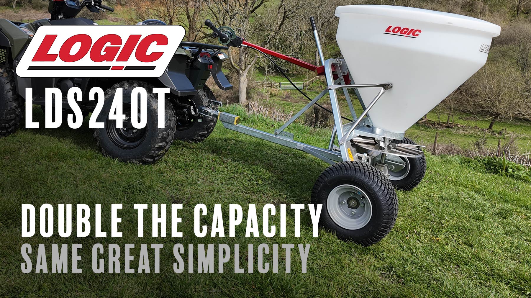 Logic LDS240T Trailed Fertiliser & Seed Spreader for UTV / ATV