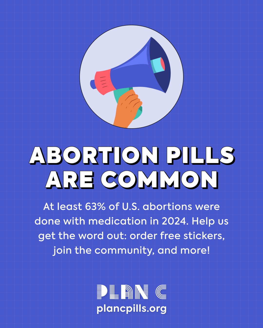 las pastillas abortivas son habituales En 2024, al menos el 63% de los abortos se realizaron con medicación. Ayúdanos a correr la voz pidiendo pegatinas gratuitas, uniéndote a nuestra comunidad, ¡y mucho más! Plancpills.org/comunidad.