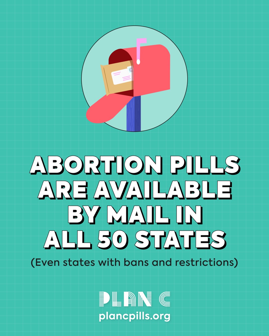 Volviendo a lo básico esta semana: ¡las pastillas abortivas se pueden comprar por correo en los 50 estados! Sí, incluso en los que tienen prohibiciones y restricciones. Más información en plancpills.org.
