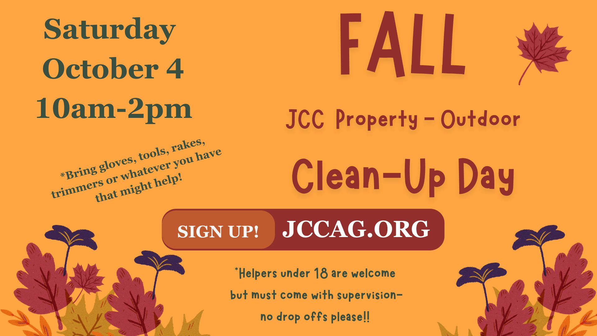 JCC Fall Outdoor Clean Up Day!