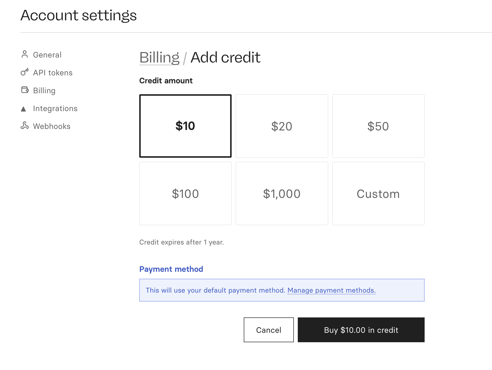 Add credit dialog in Replicate