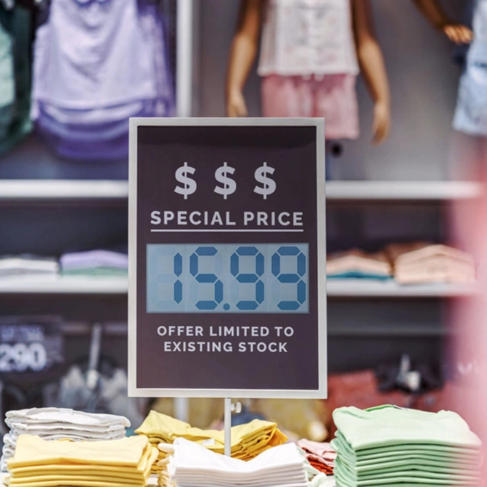 Ynvisible’s ultra-low-power, flexible e-paper displays are an ideal fit for price-only Electronic Shelf Labels. 