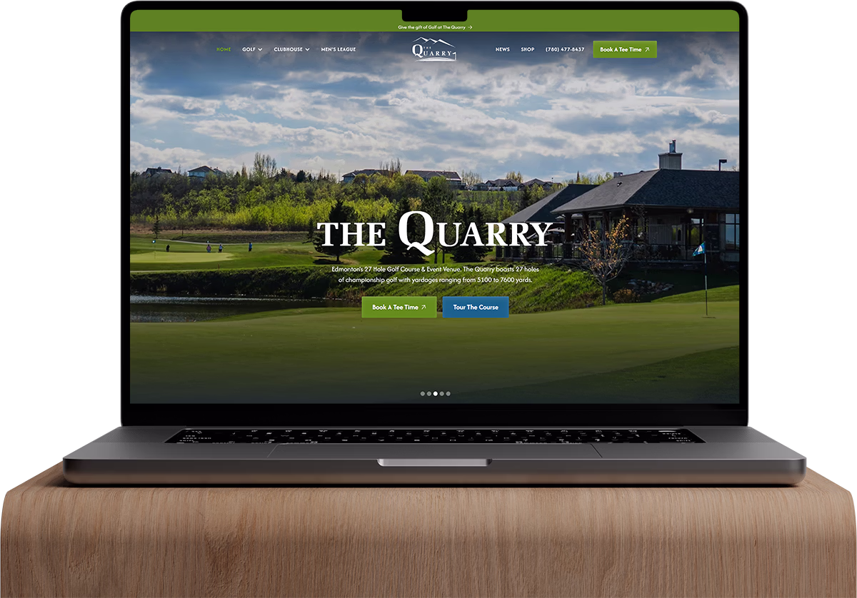 Golf Course Website Mockup