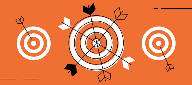 2d illustration of arrows hitting targets