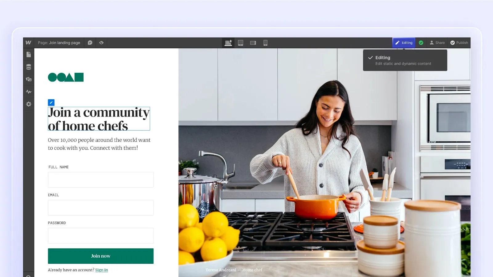 A new environment in the Designer for content teammates to do more in Webflow.
