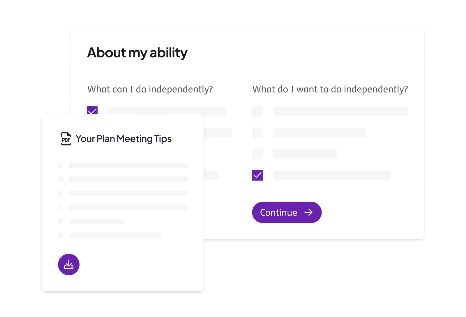 A screenshot of two screenshots with the text about my ability and what.