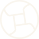 Abstract white symbol resembling interlocking curved lines enclosed in a circle on black background.