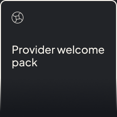 Provider welcome pack
