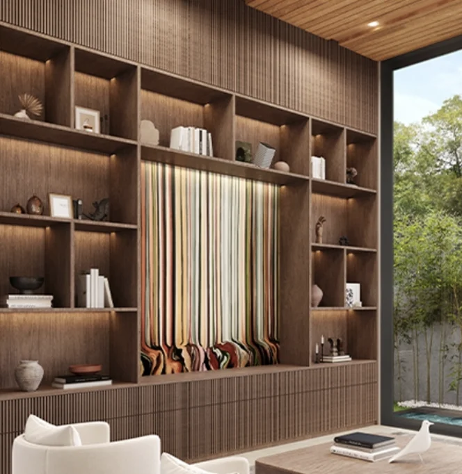 Supplied image of display shelving for art and objects