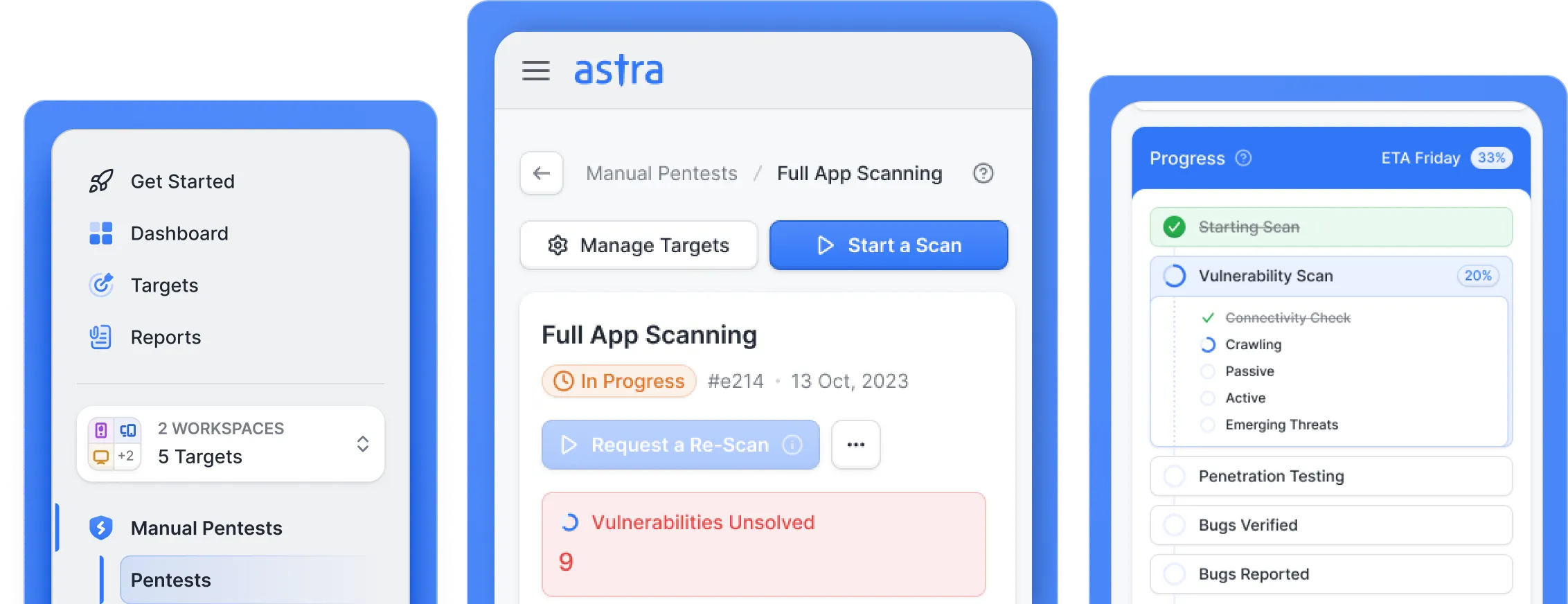  Astra's Dashboard left panel