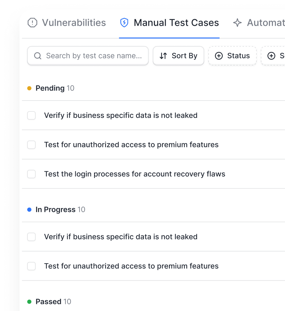 Astra Pentest Compliance dashboard