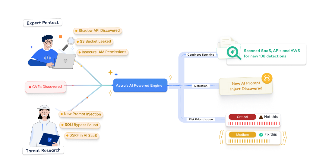 astra pentest vulnerability report dashboard