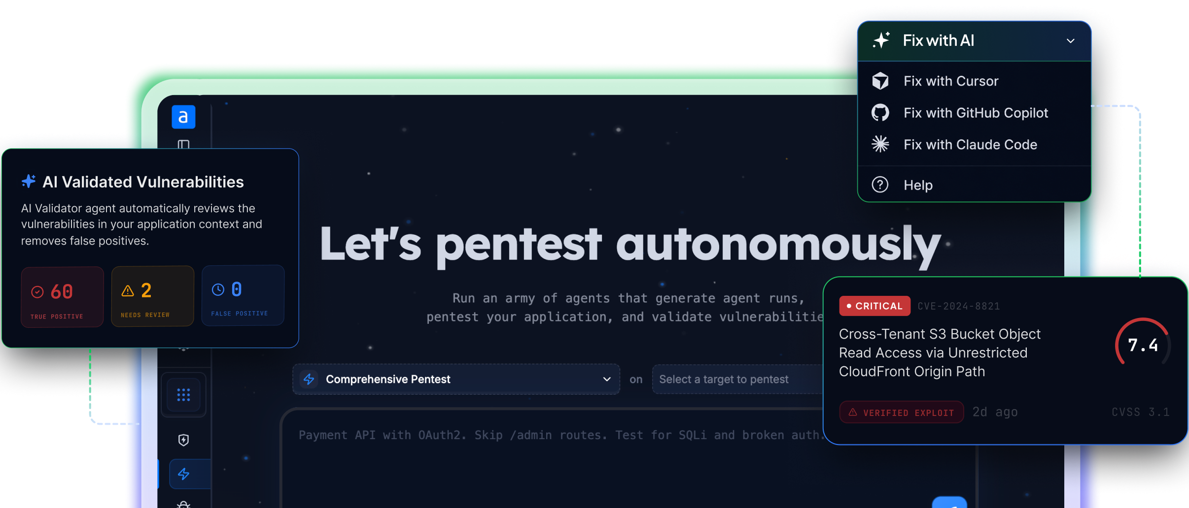 Autonomous pentesting platform dashboard